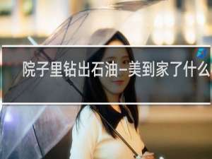 院子里钻出石油—美到家了什么梗