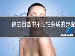除去粗盐中不溶性杂质的步骤