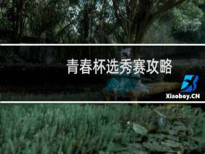 青春杯选秀赛攻略