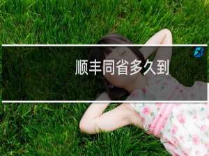 顺丰同省多久到