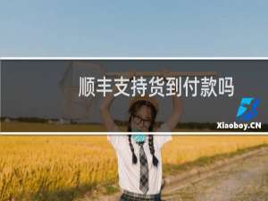 顺丰支持货到付款吗