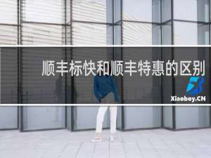 顺丰标快和顺丰特惠的区别