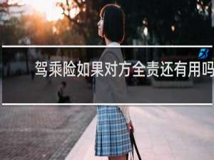 驾乘险如果对方全责还有用吗