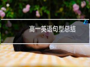 高一英语句型总结