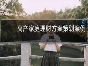 高产家庭理财方案策划案例