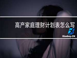 高产家庭理财计划表怎么写