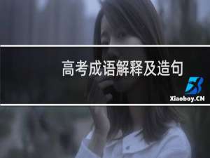 高考成语解释及造句