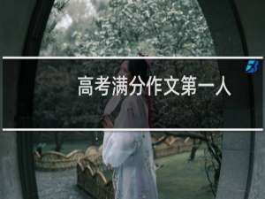 高考满分作文第一人