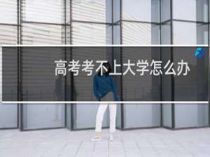 高考考不上大学怎么办