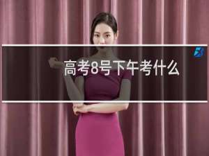 高考8号下午考什么