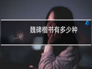 魏碑楷书有多少种
