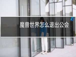 魔兽世界怎么退出公会