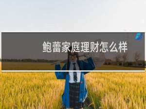 鲍蕾家庭理财怎么样