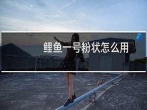 鲤鱼一号粉状怎么用