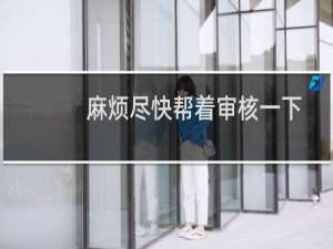 麻烦尽快帮着审核一下，谢谢