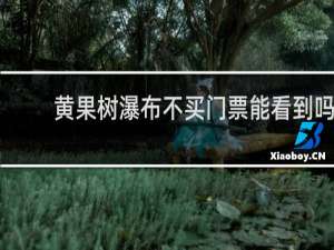 黄果树瀑布不买门票能看到吗