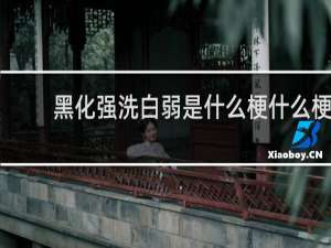 黑化强洗白弱是什么梗什么梗