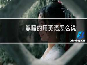 黑暗的用英语怎么说