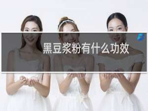 黑豆浆粉有什么功效