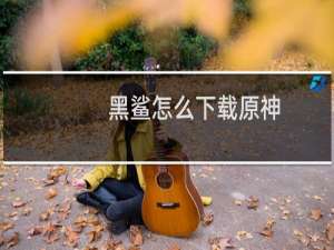 黑鲨怎么下载原神