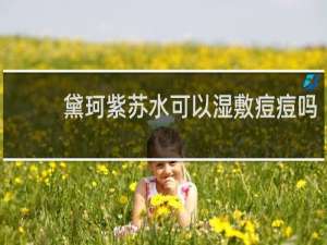 黛珂紫苏水可以湿敷痘痘吗