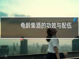 龟龄集酒的功效与配伍