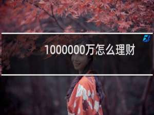 1000000万怎么理财