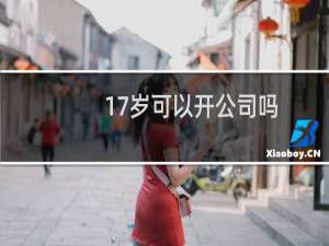 17岁可以开公司吗