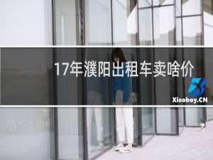 17年濮阳出租车卖啥价