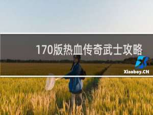 170版热血传奇武士攻略