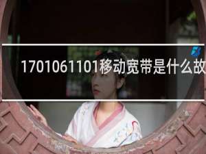 1701061101移动宽带是什么故障