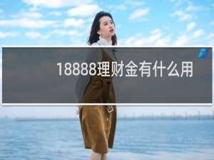 18888理财金有什么用