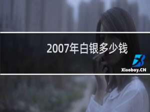 2007年白银多少钱