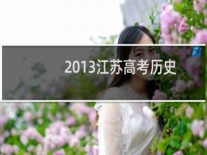 2013江苏高考历史
