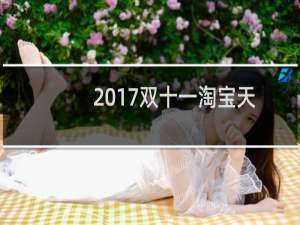 2017双十一淘宝天猫活动有哪些？