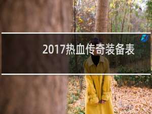 2017热血传奇装备表
