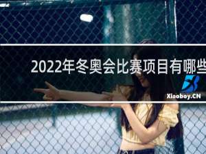 2022年冬奥会比赛项目有哪些