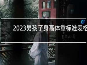 2023男孩子身高体重标准表格