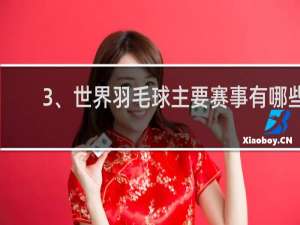3、世界羽毛球主要赛事有哪些