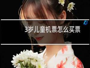 3岁儿童机票怎么买票