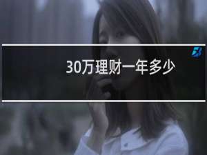 30万理财一年多少