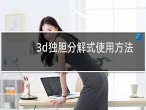 3d独胆分解式使用方法