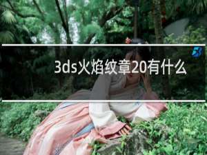 3ds火焰纹章 有什么