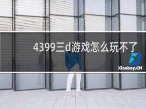 4399三d游戏怎么玩不了