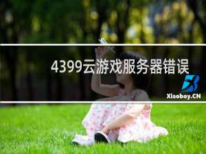 4399云游戏服务器错误