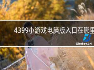 4399小游戏电脑版入口在哪里