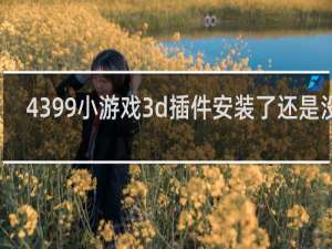 4399小游戏3d插件安装了还是没用