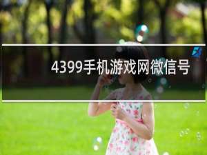 4399手机游戏网微信号