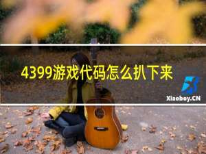 4399游戏代码怎么扒下来