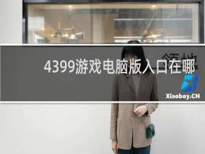 4399游戏电脑版入口在哪